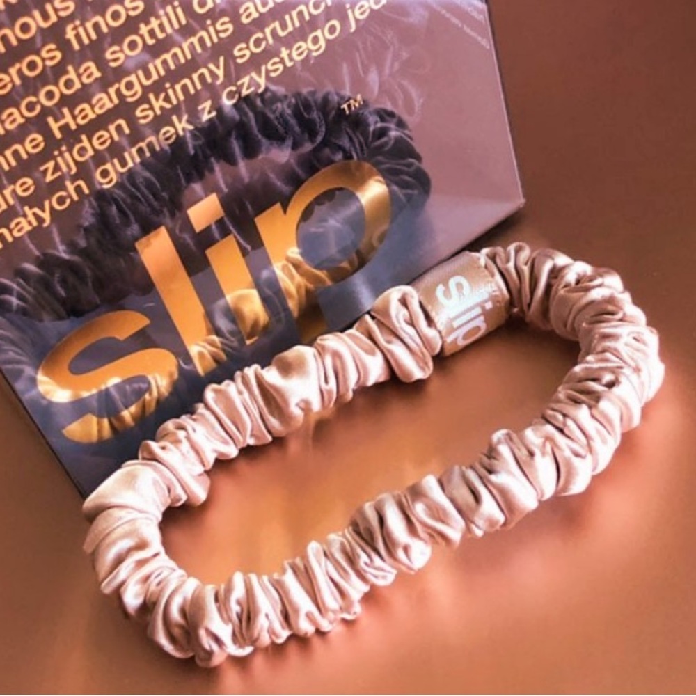 SLIP PURE SILK CHAMPAGNE ROSE GOLD SKINNY HAIR TIE 1pc